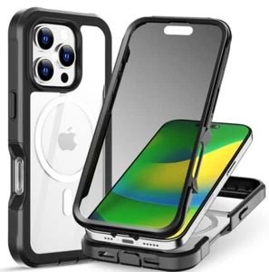 Magnetic for iPhone 16 Pro Case Compatible with Magsafe,360 Fullbody Dustproof - Picture 1 of 7