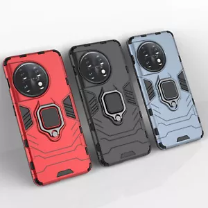 For OnePlus 11 10T 5G, Shockproof Hybrid Armor Ring Holder Magnetic Stand Case - Foto 1 di 15