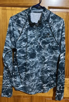 Camisa de pesca Mossy Oak para mujer Lg verde/blanco remolinos manga larga cremallera top Foto 1 de 4