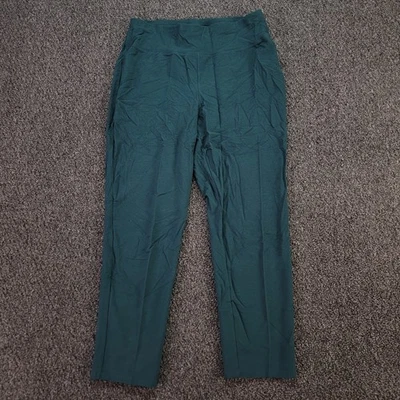 Брюки женские Eileen Fisher средние миниатюрные зеленые креповые на лодыжку моющиеся эластичные - Изображение 1 из 4