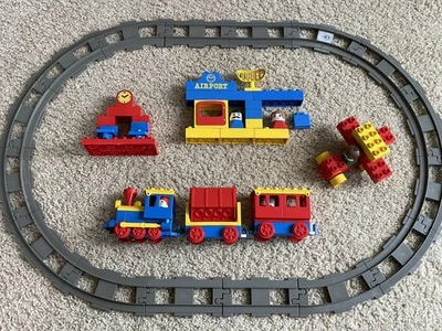 Vintage Lego Duplo Train, Station, Oval Track & Airport Play Set - image 1 of 4