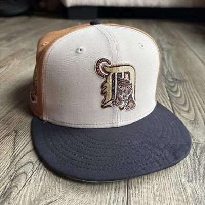 Men's Detroit Tigers New Era Grey/Brown/Navy Cooperstown Col. 59Fifty Size 7 1/2 - Image 1 of 4