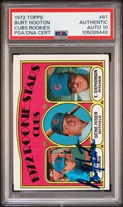 Burt Hooton Signed 1972 Topps Rookie #61 - Auto Gem Mint 10! (PSA/DNA) - Picture 1 of 2