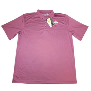 Ariat Tek Heat Series Breathable Short Sleeve Maroon Golf Polo Shirt Mens L - Picture 1 of 7