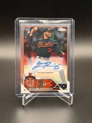 2023 Topps Chrome GRAYSON RODRIGUEZ RC Rookie Auto - Image 1 of 2