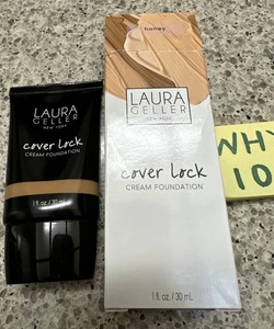 LAURA GELLER Cover Lock Cream Foundation in HONEY 1oz /30mL FULL SZ SEALED BOX - Picture 1 of 20