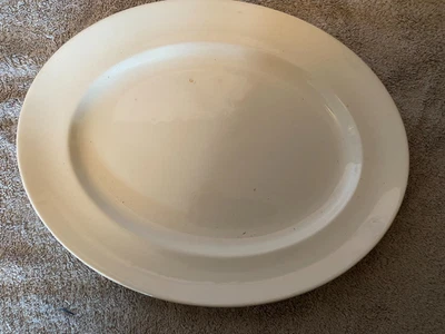 Antique Sampson Bridgwood " Plain White" Oval Serving Platter 35cm x 28cm - Image 1 of 3