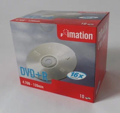 imation DVD+R Rohlinge 4,7GB 120min 10 Stk/Pack. NEU & OVP - Bild 1 von 4