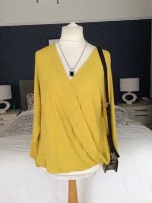 Lovely Wrap Mustard Blouse Size 16 - Image 1 of 3