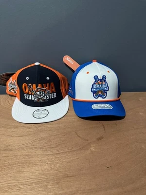 Two Omaha Slumpbuster Triple Crown Baseball Hats Caps 1 Fitted and 1 Snapback - Image 1 of 4