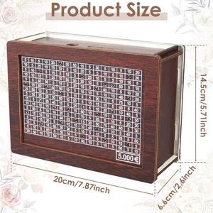 Adult Piggy Bank Wood Money Box with 5000 Euro Saving Target Retro Money beMtM - Picture 1 of 12