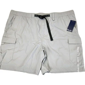 Pantalones Cortos de Carga Huk Fishing XXXL Creekbed Gris Niebla Secado Rápido Elastizados - Imagen 1 de 7