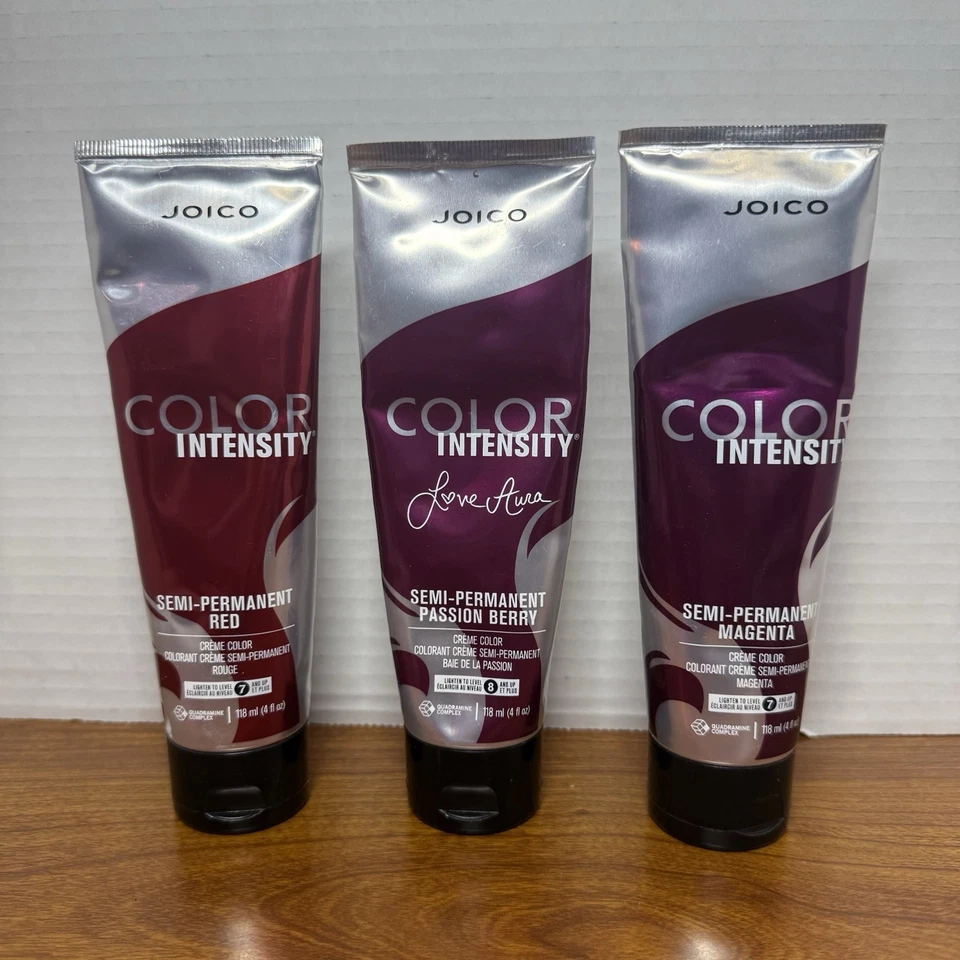 Juego de 3 Joico Color Intensidad Semipermanente Rojo. Passion Berry, magenta 4 oz Foto 1 de 3