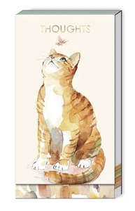 PUNCH STUDIO TALL NOTEPAD GINGER CAT MAGNETIC CLOSURE 75 SHEETS 6" x 3.25" NEW - Picture 1 of 2