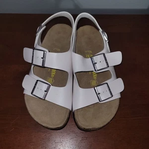 Birkenstock Womens White Milano Strap Sandals Size 40 9 9.5 NEW - Picture 1 of 8