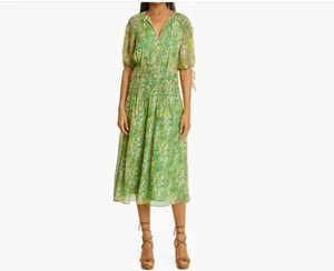 TED BAKER Kleid 0 Ursille Floral Smoked Midikleid Grün Sommer ASO TV - Bild 1 von 22