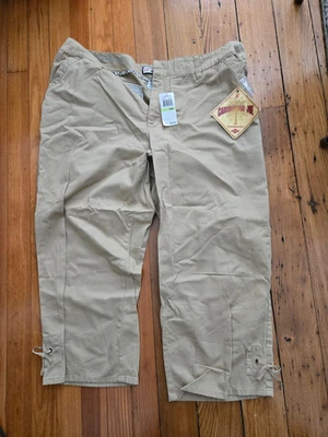 Pantalones de pierna recta para mujer CARIBBEAN JOE talla 18W caqui denim corbatas en la parte inferior nuevos con etiquetas Foto 1 de 4