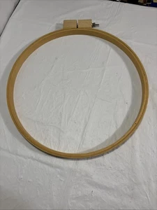 Wooden 14" Hoop Embroidery Sewing Quilting Wing Nut Taiwan Vtg. - Picture 1 of 3
