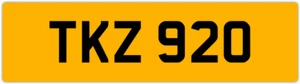 TKZ 920 T 3x3 DATELESS PRIVATE NUMBER PLATE TOM TONY TEL TOD TODD TAM TAJ TRACE - Picture 1 of 1