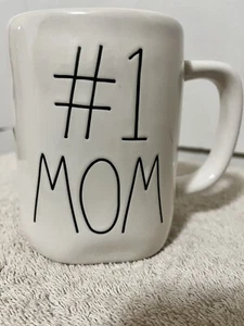 Rae Dunn “#1 MOM” LL White Coffee Mug Tea Cup Farmhouse Artisan Collection - Picture 1 of 8