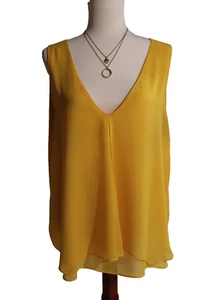 Milano Mustard Yellow Sleeveless Tunic Layered Pullover Top XL - Picture 1 of 7