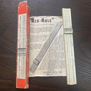 Vintage Slide Rule Instructions: ACU-RULE MFG. co. Mannheim type - Picture 1 of 11
