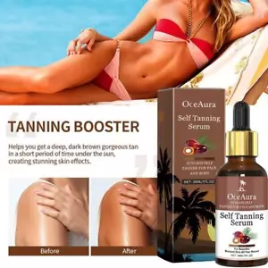Natural Face Sun Tanning Serum Liquid Dark Self Tanning Drops Serum - Picture 1 of 14