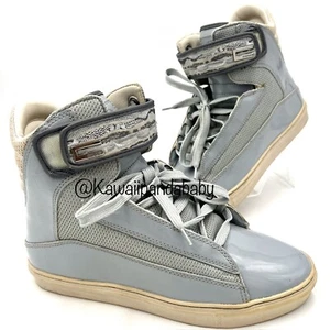Y2K VTG Coogi Australia Patent Leather Slate Grey High Tops Sneakers Men Size 9 - Picture 1 of 8