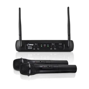 Pyle PDWM2135 VHF Wireless Microphone System, 2 Handheld Mics, Fixed Frequency - Picture 1 of 5