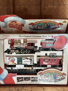 NEW Vintage 1980s Bright Santa's Christmas Express Train Holiday Set NICE - Picture 1 of 6