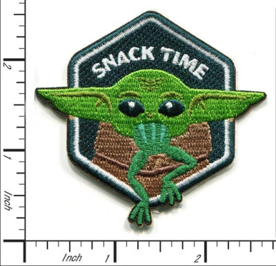 30 Pcs Embroidered Self Adhesive patches Baby Yoda Snack Time 65x61mm AP024BY2 - Image 1 of 2