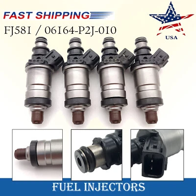 set 4 Fuel Injectors For 1996-2001 ACURA INTEGRA 1.8L L4 06164-P2J-010 /FJ581 US Foto 1 de 4