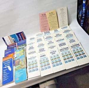 Mezcla de mapas de carreteras de los estados americanos en su mayoría antiguos Travelvision mantener la antorcha encendida - Imagen 1 de 15