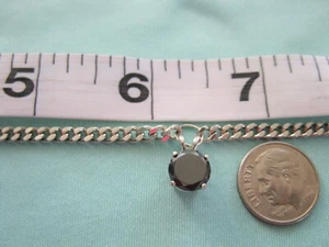 7.60ct 14K 4 Dia's REAL NATURAL BLACK DIAMOND BRACELET, 6",CERT,FREE DIA TESTER - Picture 1 of 11
