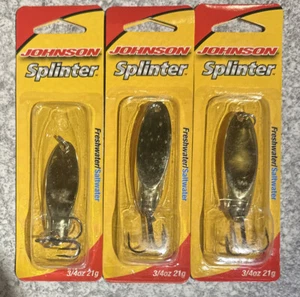 3 Packs Johnson Splinter Fishing Lures 3/4 OZ Gold - Picture 1 of 1