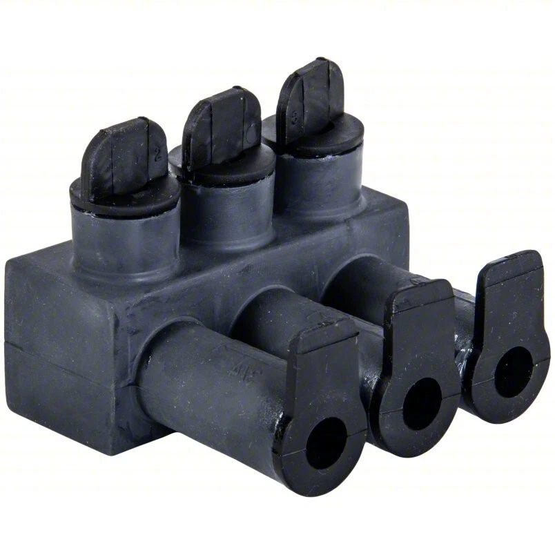 ISPB2/0-3B POLARIS Wire Connector: Black, 3 Ports, For Wire Sizes 14 AWG – 2/0 A - Image 1 of 1