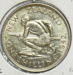 New Zealand 1942 Shilling 298699 combine shipping - Picture 1 of 2
