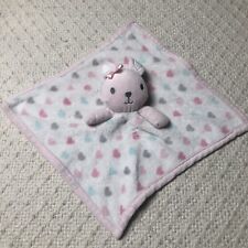 Bunny Lovey Hearts  Baby Security Blanket SL Home Fashions Pastel pink Trim