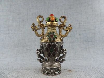 Bonita botella de tabaco Cloisonne hecha a mano china Foto 1 de 4