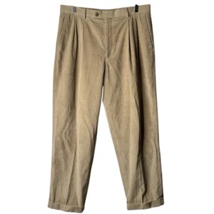Linea Naturale Corduroy Pants Cashmere Blend Pleated Trousers Size 36 - Picture 1 of 7