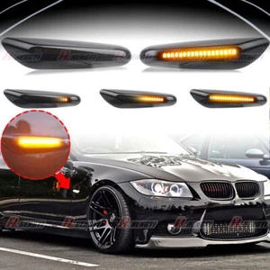 Sequential Smoked LED Side Marker Lights For BMW E60 E61 E82 E88 E90 E91 E92 E93 - Picture 1 of 6