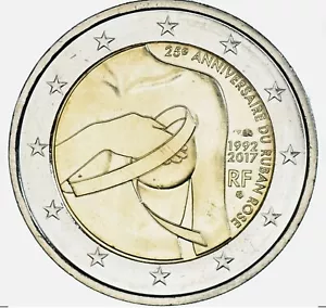 France, 2 Euro, 2017, 25e Anniversaire du Ruban Rose - Picture 1 of 1