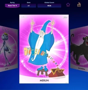 Topps Disney Collect 2020 Tier 6 Series 2 Pink Merlin Award - Picture 1 of 2