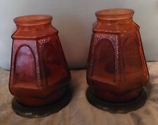 Vintage Hollowick NY Glow Fairy Red Flash Oil Lamps Removable Bottom Great Shape