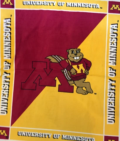 NCAA COLLEGE MINNESOTA GOLDEN GOPHERS FLEECE PANEL FOR BLANKETS, CRAFTS, HANGING Cover