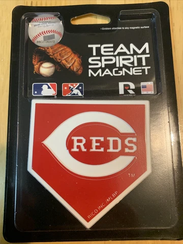 Cincinnati Reds Team Spirit Magnet. 3" x 3". Shape of Home Plate Fridgerator Cover