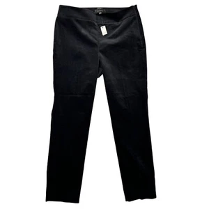 Talbots Pants Women's 10 Black Chatham Velvet Slim Leg Ankle High Rise Comfy NWT - Picture 1 of 14