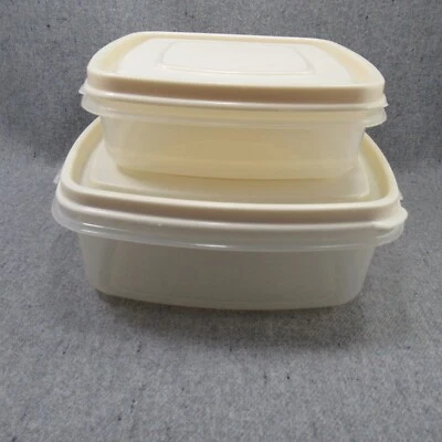 2 Rubbermaid Servin' Saver #2 #1 контейнеры для хранения квадратный миндаль 5 чашек 2 чашки - Изображение 1 из 4