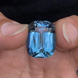 Natural london blue topaz, Dark Blue Color Cushion Cut Loose gemstone 46.1 Carat - Picture 1 of 13