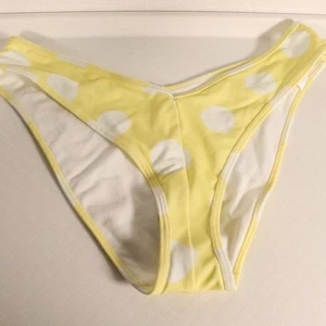 Parte inferior de natación Urban Outfitters amarilla a lunares talla brillante lunares grandes nueva sin etiquetas - Imagen 1 de 6